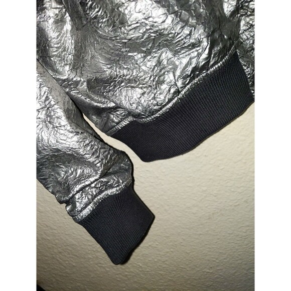 Men's 3.PARADIS Paris Runway Bomber Silver Foil Metallic L Large Jacket Coat - Picture 6 of 7
